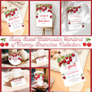 Cherry Baby shower   Berry Sweet Baby Kaart