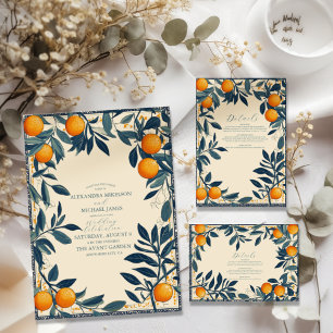 Mediterrane Italië Griekenland Lemon Vibrant Wedde Acryl Uitnodigingen