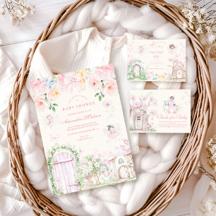 Chic Garden Floral Fairy Princess Diapper Raffle Informatiekaartje