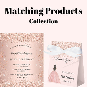 Birthday roos Gold glitter stofmonogram Pokerkaarten