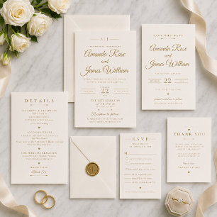 Gouden Minimalistische Save the Date Kaart