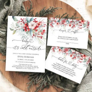 Baby het is koud buiten Frosty Floral Baby shower Kaart