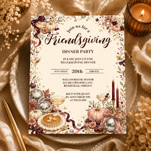 Glamoureuze Disco Friendsgiving Kaart