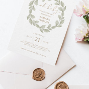 Genderneutraal Eucalyptus Leaf Baby shower Kaart