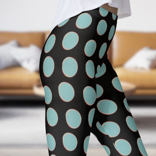 Stijlvol Geel en Lazer Lemon Polka Dot Patroon Leggings