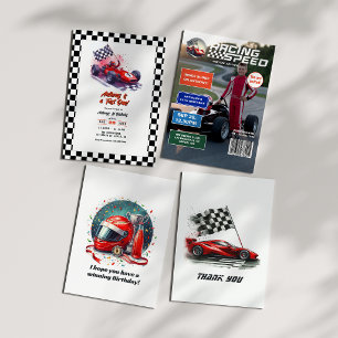 Racing Speed Magazine Hoesje Verjaardagsfeest Kaart
