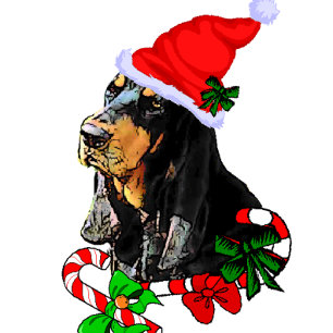 Zwarte en Tan Coonhound-kerstcadeautjes Feestdagen Kaart