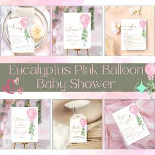 Het is een Girl Pink Ballon Baby shower Kaart