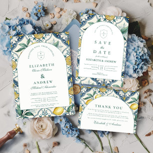 Citrus Botanische Zomerhuwelijk Bedankkaart