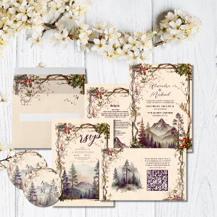 Foto  Bergbos Evergreen Bruiloft Save The Date