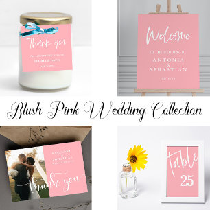 Blush Pink Dank u bruiloft Ronde Sticker