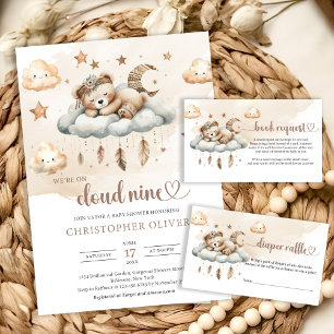 Terracotta ivoren wolk negen baby beer boekaanvraa informatiekaartje