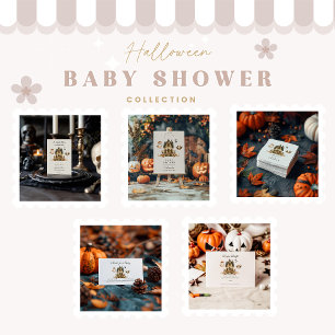 Neutral Spooky Cottage Diapper Raffle Informatiekaartje