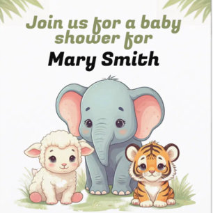 Sticker van dierlijk Baby shower