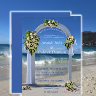 Beach Weddenschap met White Floribunda Rozen Kaart