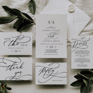 Romantische kalligrafie   Bloeiend monogram bruilo Kaart