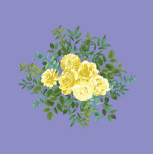 Light Yellow Periwinkle Blue Roos-informatiekaart Kaart