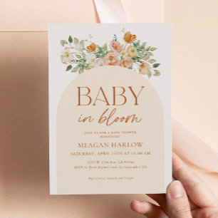 Spring Flowers Girl Baby shower All In One Uitnodiging