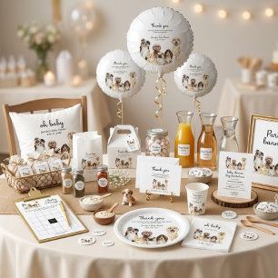 Schattige hond Puppies Baby shower Kaart