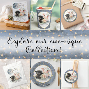 Lam Genderneutraal Baby shower Ronde Sticker