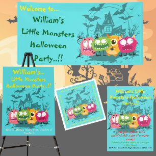 Kinder kleine monsters Halloween Party Kaart