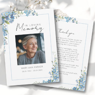 Vergeet-mij-nietbloemen Foto-gebetskaarten Visitekaartje