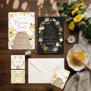 Mama Beer & Zoet Honing Bijen & Bloemen Baby showe Papieren Bordje