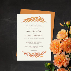 Eenvoudig Oranje huwelijk Bedankkaart