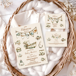 Little Fisherman Vist Baby shower Papieren Bordje