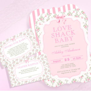 Love Shack  Baby shower Uitnodiging
