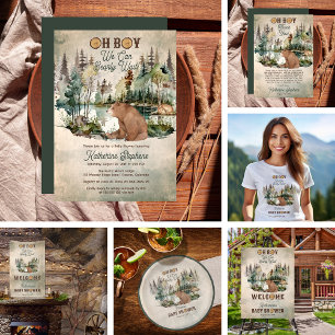 Rustic Forest Oh Boy Barly Wait Baby shower Papieren Bordje