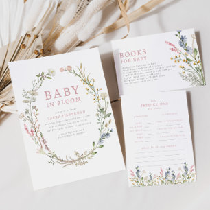 Baby in Bloom Spring Wildflower Baby shower Kaart
