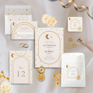  Celestial Stars Moon RSVP Response Kaart