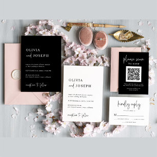 Eenvoudig Modern en Minimalistisch   Trouwen RSVP Kaartje