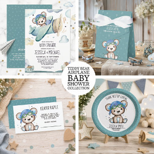 Teddy Bear Vliegtuig   Baby Shower per Post Kaart