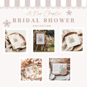 Een nieuw hoofdstuk Pastel Book Garden Bedankkaart