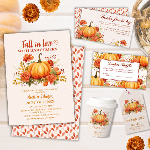Onze kleine pompoen bloemige Herfst Baby shower Papieren Bordje