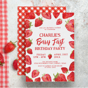 Berry First Strawberry Birthday Party Welcome Sign Poster