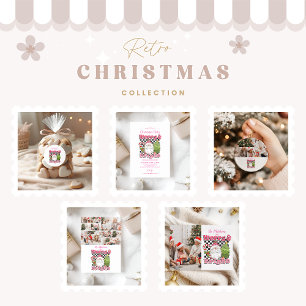 3 Foto geruit Vrolijk & Helder Kerstmis Feestdagenkaart