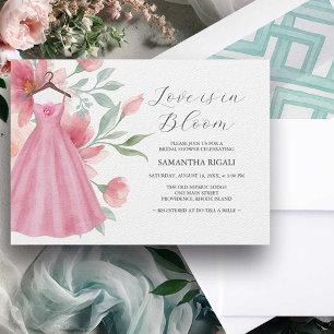 Roze & Sage Blauw Bruids Douche Uitnodigingen Onli