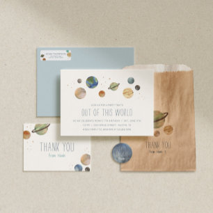 De Waterverf van het zonnestelsel dankt u Bedankkaart