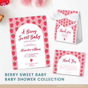 Aardbei Baby shower Hartelijk dank Briefkaart