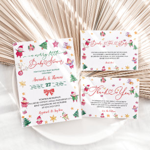 Winterboeken voor Baby Baby shower Informatiekaartje