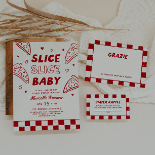 Slice Slice Baby Italiaanse Rode Pizza Baby Shower Kaart