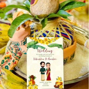 Telugu Tamil South Indian bruiloft Kaart