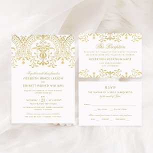 Elegant Gold  Glamor Wedding Save The Date