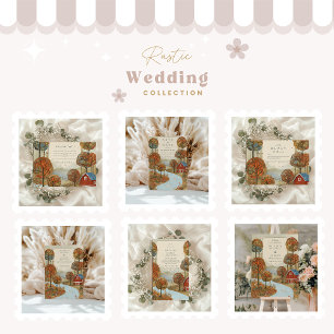 Rustieke Herfst Boerderij Lakefront Wedding Bedankkaart