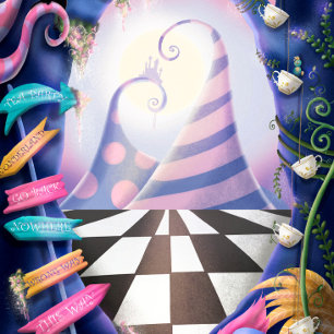 Alice in Wonderland, baby shower per post Kaart