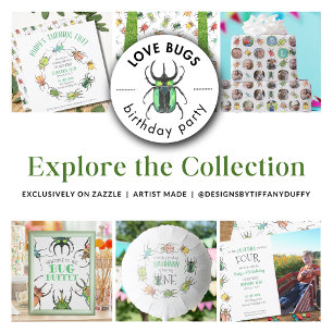 Little Love Bug Kinder 4th Birthday Invitation Kaart