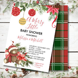Oh boy kerstwinter baby shower kaart